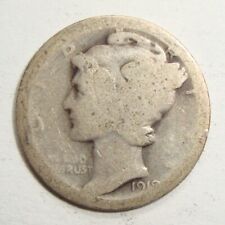 1919 USA MERCURY DIME TEN 10 CENTS UNITED STATES SILVER COIN