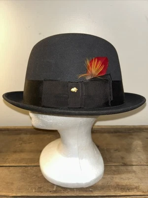 Sombrero de fieltro Stetson Open Road vintage Fedora Royal DeLuxe negro para hombre 6 7/8 Foto 1 de 4