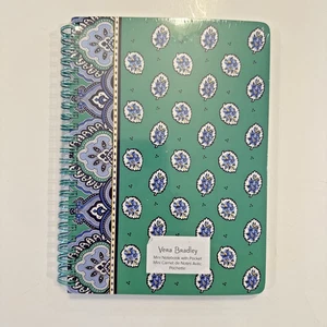 NWT Vera Bradley Mini Notebook w/ Pocket Garden Green Leaf College Ruled Pages - Picture 1 of 7