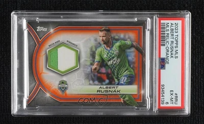 2023 Topps MLS Relics Orange /25 Albert Rusnak Albert Rusnák #R-RU PSA 8 - Image 1 of 2