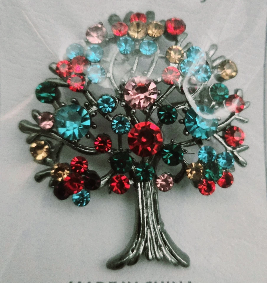 Broche Árbol Cristales Colores Navidad Fiesta Mujer Regalos Moda Metal  Chica  - Imagen 1 de 2