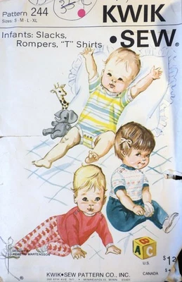 Camisa Mameluco Pantalones Kwik Coser 244 De Colección Años 70 PATRÓN DE COSTURA FF Sin Cortar Bebé Niño Pequeño Foto 1 de 4