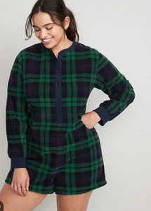 Old Navy grün/blau Fleece Pyjama Strampler, Größe L - Bild 1 von 10