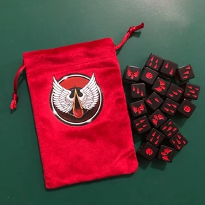 Warhammer 40k Blood Angels Custom dice set and bag 40,000 Baal 20 x D6 - Picture 1 of 1