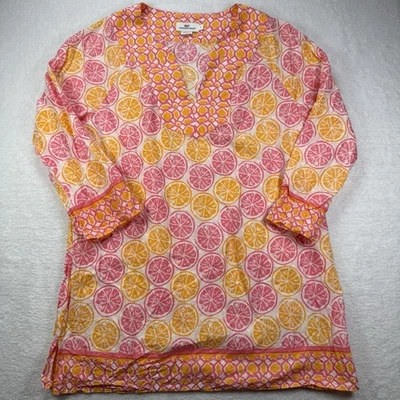 Top túnica de algodón con estampado de cítricos Vineyard Vines para nadar rosa naranja talla L Foto 1 de 4