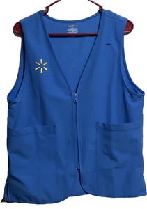 Walmart Employee Vest Women's Size Small Blue W/ Logo 2 Front Pockets Poly Blend - Picture 1 of 3