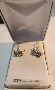 STERLING SILVER BUTTERFLY EARRINGS  - Picture 1 of 1