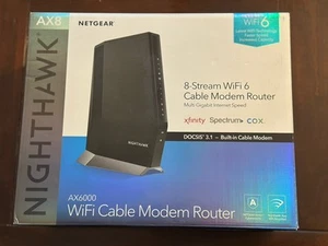 Routeur modem câble NETGEAR Nighthawk CAX80 AX6000 8 flux Wi-Fi 6 COX Xfinity - Photo 1/12
