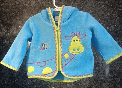 Baby boy's Hanna Andersson Fleece Hooded Fleece jacket size 70 6-12 mo giraffe - Image 1 of 4