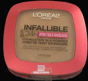 L'Oreal Paris Infallible 24H Fresh Wear Foundation Powder 355 Sienna NEW - Picture 1 of 2