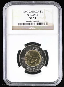 1999 $2 Canada Nunavut Toonie Bi-metal Coin NGC SP 69 - Picture 1 of 4