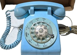 Vintage Bell Systems Western Electric 500 Blue Rotary Phone READ - Zdjęcie 1 z 10