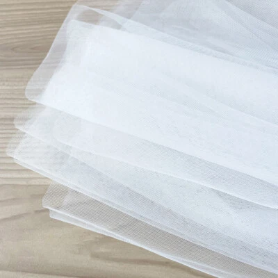 90x155cm Solid Color Nylon Mesh Net Tulle Fabric DIY Sewing Dress Wedding Decor - Image 1 of 4
