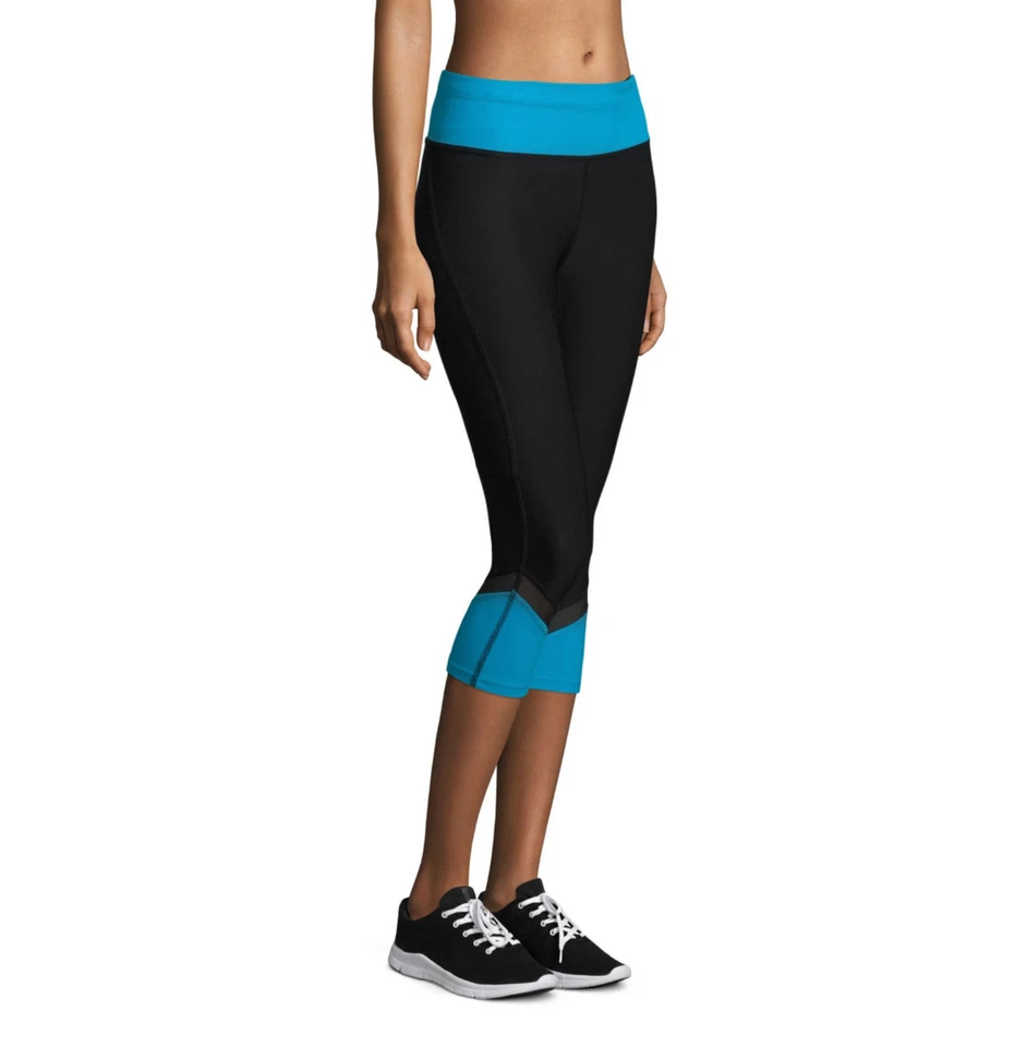Xersion Colorblock Mesh Capri Size S, M Atomic Turquoise New   - Image 1 of 1