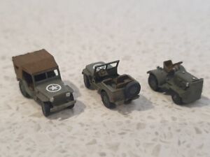 3 x USAAF light vehicles- painted 3D resin models- 1/144 scale