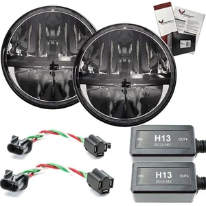 Eagle Lights 7 "Round LED Complex Reflector Headlight Kit Dark Chrome para Jeep - Imagen 1 de 6