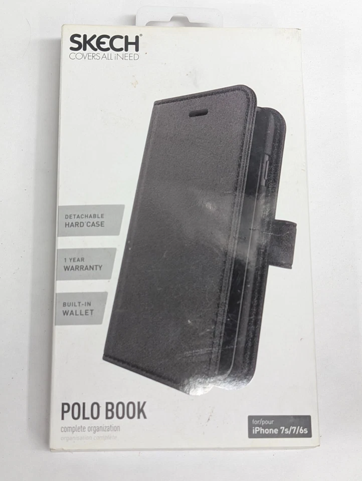 iPhone 6+,7+,8+ Skech Polo Libro Cartera Estuche Negro Bloqueo Magnético 7S Foto 1 de 4