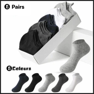 5 Pairs Socks Mens Men Low Cut Socks Ankle Soft Cotton Trainer Sport AU - Picture 1 of 23