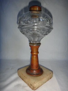 Antique Colorless Whale Oil Lamp Mold Blown EAPG - Picture 1 of 7