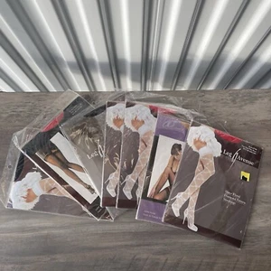 Large Lot (7 Pairs) Leg Avenue Thigh High Stockings Black Red Nude **READ** - Picture 1 of 15