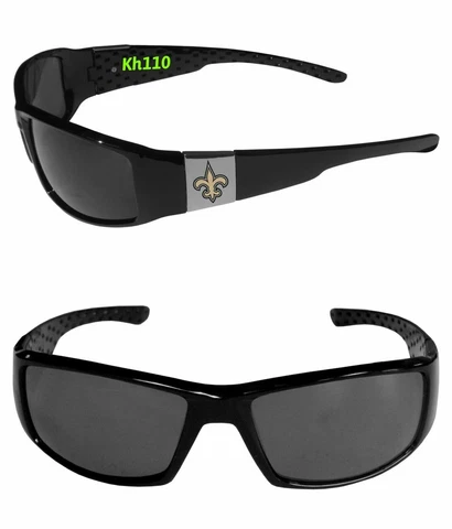 NFL New Orleans Saints Color Chrome Black Wrap Sunglasses Cover