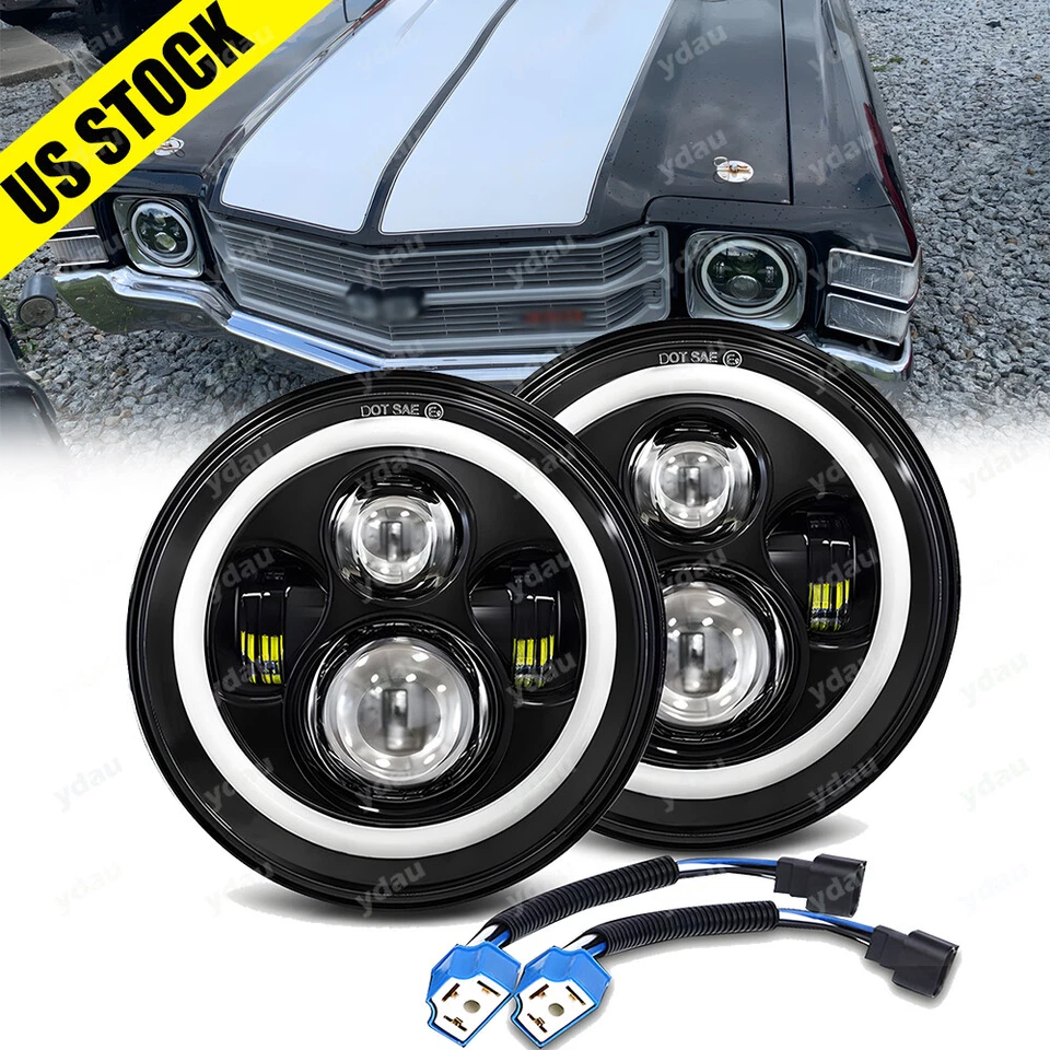 Faros LED redondos de 7 pulgadas alto/bajo sellados con DRL para GMC Sprint/K2500 Suburban Foto 1 de 4