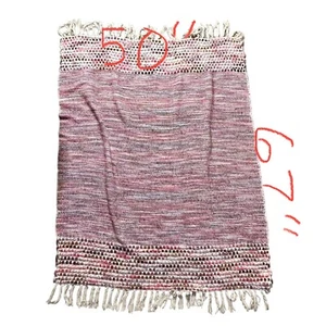 Storehouse Woven Fringe Throw Blanket BOHO Chic Rainbow Pastel Cotton Acrylic - Picture 1 of 13
