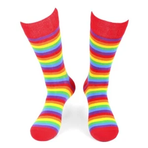 Men's Rainbow Striped Novelty Socks - Picture 1 of 5
