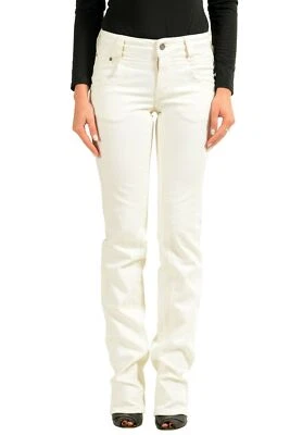 Pantalones de mezclilla para mujer John Galliano blancos elásticos de pierna recta Foto 1 de 4