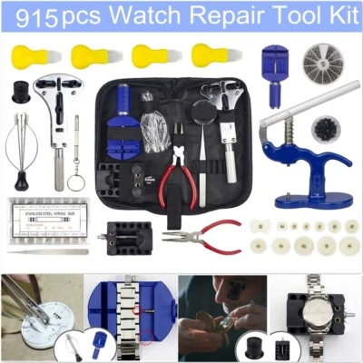 915Pcs Watch Repair Kit Watchmaker Case Opener/Press Spring Bar Link/Pin Remover - Image 1 of 4