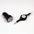 USB In Car Charger Extension 3.5mm AUX IN Cable for iPhone 5s 6 6s SE Plus -EU-