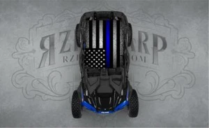 2 SEAT POLARIS RZR CAN-AM BLUE LINE UNIVERSAL ROOF WRAP STICKER GRAPHIC DECAL - Foto 1 di 3
