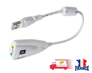 Carte Son USB Externe 7.1 Canaux 3D Audio Adaptateur 3.5mm Casque PC Ordinateur - Zdjęcie 1 z 2