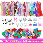 Random 35Pcs/Set Doll Accessories For 30Cm 1/6 Doll Shoes Dress Glasses Necklac: