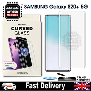 Protector de pantalla de vidrio templado curvo Samsung Galaxy S20+ 5G UV nano óptica 9H - Imagen 1 de 6