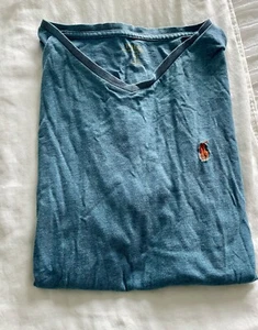 Ralph Lauren Polo Short Sleeve V-Neck T-Shirt Men's Size M Blue Orange π - Picture 1 of 5