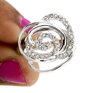 14k White Gold Plated Round Cut Cubic Zirconia Ring Size-5.50 - Picture 1 of 6