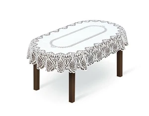 Tischdecke Oval, Spitze, weiß NEU 51""x71"" (130x180cm) elegantes Geschenk - Bild 1 von 1