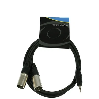 Cable adaptador 2x XLR macho / mini jack 3,5 mm para smartphone reproductor de MP3 de 3 m nuevo