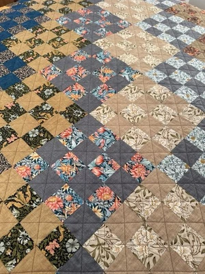 Handmade Patchwork Quilt 80/90 Inches Made with William Morris Fabric. New - Image 1 of 4