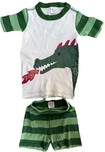 Green White Dragon Hanna Andersson Boys Size 5 Summer Pajamas - Picture 1 of 10