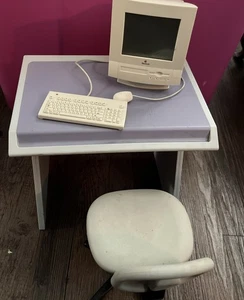 Pleasant Co. American Girl Mini Macintosh Computer Keyboard Tested Desk & Chair - Picture 1 of 6