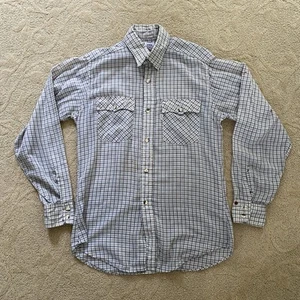Camicia Levis vintage anni 80 uomo M western check plaid dente seghettato USA anni 80 invecchiata - Foto 1 di 10