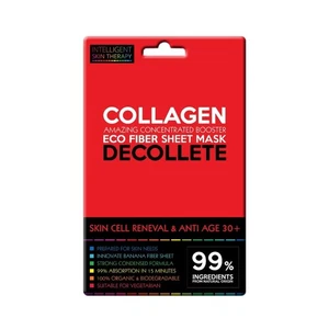Collagen Decollete Sheet Mask Biodegradable Vegan Natural EU Made Pack of 3 - Picture 1 of 7