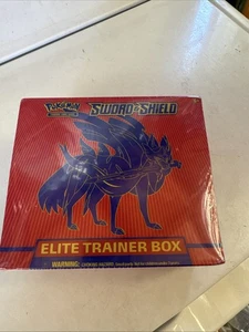 Pokemon Sword and Shield Base Set ETB Elite Trainer Box Zacian - Factory Sealed - Picture 1 of 5