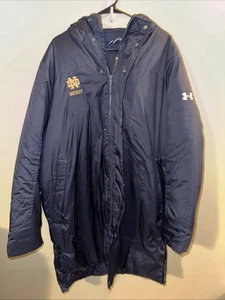 USED NOTRE DAME HOCKEY FULL ZIP BUTTON UP PARKA JACKET MENS XL - Picture 1 of 6