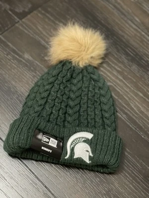 MICHIGAN STATE SPARTANS New Era Women's Knit Beanie Hat Green NEW Winter Ski MSU - Image 1 of 4