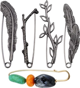 5 Stück 5 Stile extra große Sicherheitsnadeln Vintage Chic Broschen Anstecknadeln Deko Sa - Bild 1 von 12