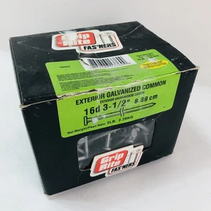 Grip Rite Exterior Galvanized Common Nails 16d 3-1/2” 5-lb SEALED Box (16HGC5) - Picture 1 of 5