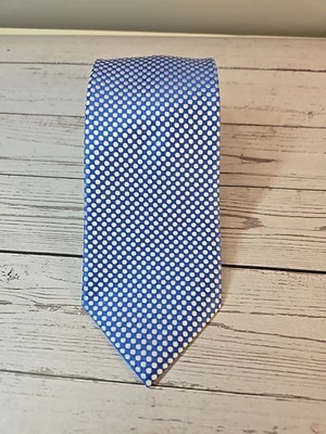 COUNTESS MARA Men's 100% Silk Necktie Luxury Designer GEOMETRIC Blue/Gray 59" - Image 1 of 4